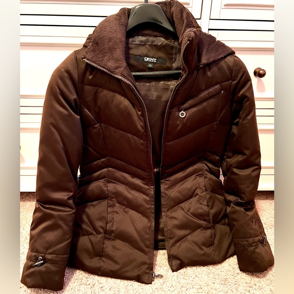 DKNY hooded puffer jacket